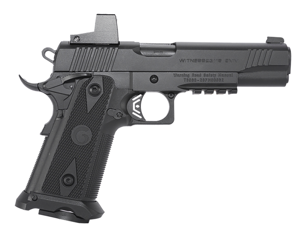 Girsan 395020 Witness2311  9mm Luger 17+1 5" Black Steel Barrel, Black Optic Ready/Serrated Steel Slide, Black Polymer Frame w/Beavertail & Picatinny Rail, Black Checkered Polymer Grip, Ambidextrous