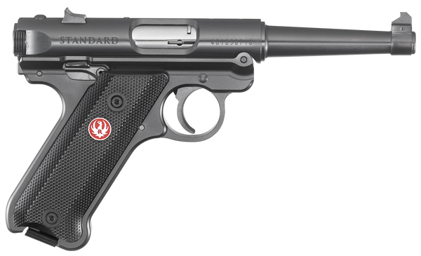 Ruger 40104 Mark IV  22 LR 10+1 4.75" Satin Stainless Tapered Barrel, Blued Steel Slide & Aluminum Frame, Checkered Synthetic Grip