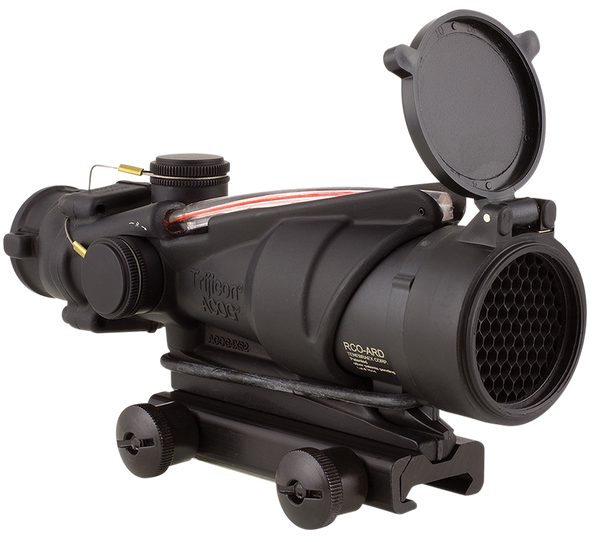 Trijicon 100228 ACOG  Black Hardcoat Anodized 4x32mm Illuminated Red Chevron Reticle