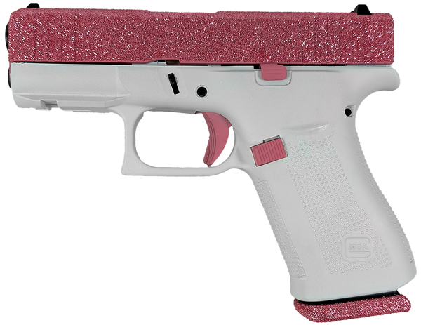 Glock PX4350204NBGF G43X  Sub-Compact Frame 9mm Luger 10+1 3.41" Black GMB Barrel, Bubblegum Cerakote Serrated Steel Slide, Frost Cerakote Polymer Frame w/Beavertail, Ambidextrous