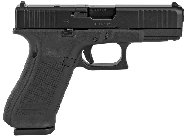 Glock  G45 Compact Crossover 9mm Luger 4.02" 17+1 Black Black nDLC Steel with Front Serrations & MOS Cuts Black Rough Texture Interchangeable Backstraps Grip Fixed Sights