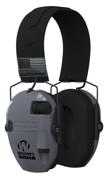 Walker's GWPRSEMPATGY Razor Patriot 23 dB Over the Head Sports South Exclusive Black/Gray Polymer