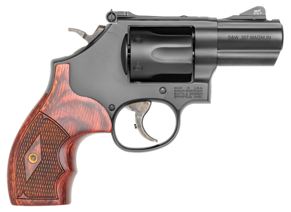 Smith & Wesson 13323 Model 19 Performance Center Carry Comp 357 Mag or 38 S&W Spl +P Blued Carbon Steel 2.50" PowerPort  Barrel, 6rd Cylinder & K-Frame, Tritium Front Night Sight, Custom Wood Grip