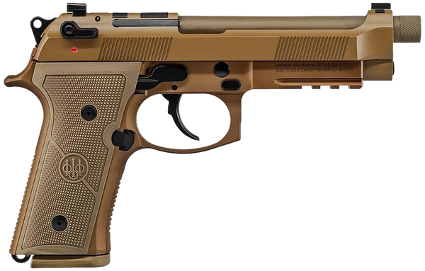 Beretta USA JS92QM9A4G M9A4 Centurion 9mm Luger 5.10" Barrel 10+1, Flat Dark Earth Cerakote Frame, Serrated Steel Optic Cut Slide, Polymer Grip & Decocker Safety