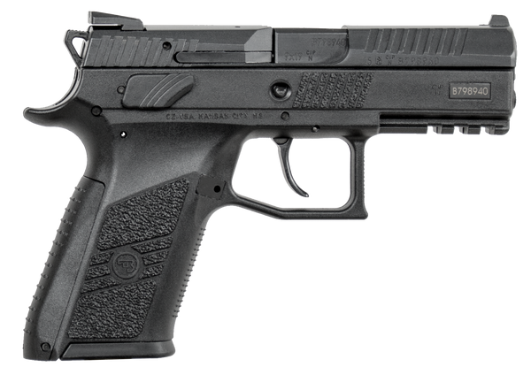 CZ-USA 01086 P-07  9mm Luger 10+1 3.75" Blued Steel Barrel, Black Nitride Serrated Steel Slide, Black Polymer Frame w/Picatinny Rail, Black Interchangeable Backstrap Grip, Ambidextrous