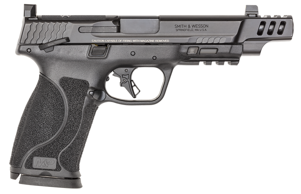 Smith & Wesson 13915 M&P PC M2.0 Full Size 10mm Auto 15+1 5.60" Black Armornite Ported Stainless Steel Barrel, Black Armornite Optic Cut/Serrated Stainless Steel Slide & Polymer Frame w/Picatinny Rail