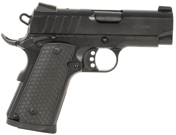 EAA GIRSAN 391041 MC1911 SC Influencer Sub-Compact 45 ACP 6+1 3.40" Blued Steel Barrel, Black Cerakote Optic Ready/Serrated Steel Slide & Frame w/Picatinny Rail & Beavertail, Gray Polymer Grip