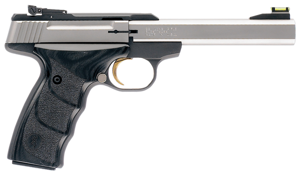 Browning 051427490 Buck Mark Plus *CA Compliant 22 LR 10+1 5.50" Slab Side Barrel, Serrated SS Slide, Matte Black Aluminum Frame, Black Laminate Wood Grips