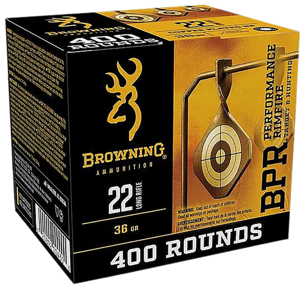 Browning Ammo B194122401   22LR 36gr Plated Hollow Point 400 Per Box/4 Case