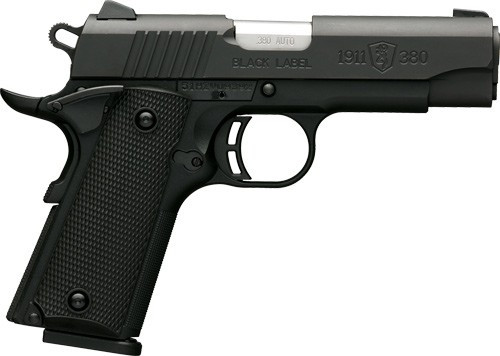 BROWNING 1911-380 BLACK LABEL COMPACT 3.62"FS 8RD BLACK/SYN