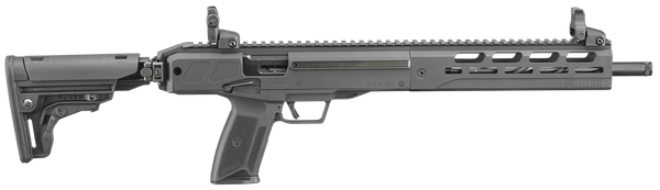 Ruger 19302 LC Carbine  5.7x28mm 10+1 16.25" Nitride Fluted Barrel, Black Hard Coat Anodized Finish, M-LOK Handguard, OEM Flip Up Sights, Synthetic Folding Adjustable Stock, Black Polymer Grip