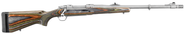 Ruger 47117 Hawkeye Guide Gun 338 Win Mag 3+1 20" Matte Stainless Threaded Barrel, Matte Stainless Steel Receiver w/Integral Scope Mount, Green Mountain Adj LOP Laminate  Stock, Right Hand