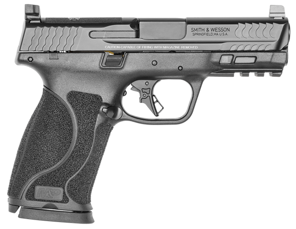 Smith & Wesson 13389 M&P M2.0  Full Size 10mm Auto 15+1, 4" Black Armornite Stainless Steel Barrel, Optic Cut/Serrated Stainless Steel Slide, Matte Black Polymer Frame w/Picatinny Rail