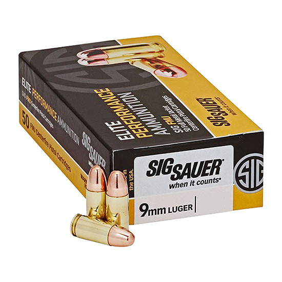 SIG AMMO 9MM 124GR ELITE BALL FMJ 50/20