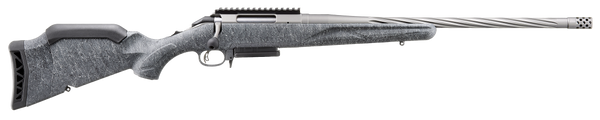 Ruger 46912 American Gen II Full Size 6mm Creedmoor 3+1  20" Cobalt Cerakote Threaded Barrel, Picatinny Rail Steel Receiver, Gray Splatter Adjustable Synthetic Stock