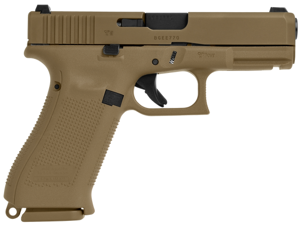 Glock PX1950703 G19X  Compact 9mm Luger 19+1 4.02" Black GMB Barrel, Coyote nPVD Serrated Slide, Coyote Brown Polymer Frame w/Accessory Rail, Coyote Brown Textured Polymer Grip, Ambidextrous