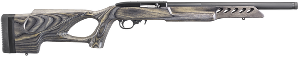Ruger 21186 10/22 Target 22 LR 10+1 16.13" Threaded Satin Blued Alloy Steel Barrel With Aluminum Alloy Sleeve, Black Laminate Thumbhole Stock, Cross-Bolt Manual Safety
