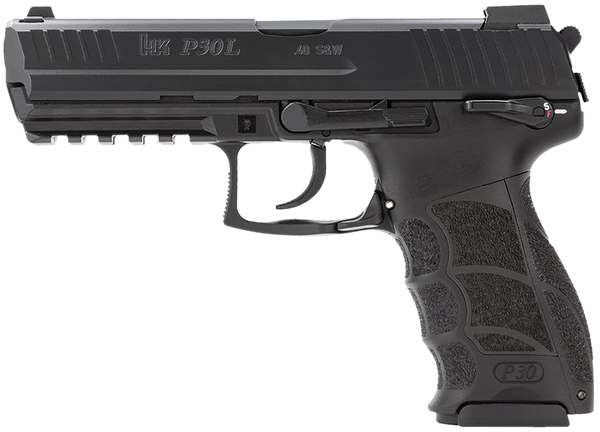 HK 81001096 P30L V3 40 S&W 10+1 4.45" Black Polygonal Rifled Barrel, Black Cerakote Long/Serrated Steel Slide, Black Polymer Frame, w/Picatinny Rail, Black Interchangeable Backstrap Grip, Ambidextrous