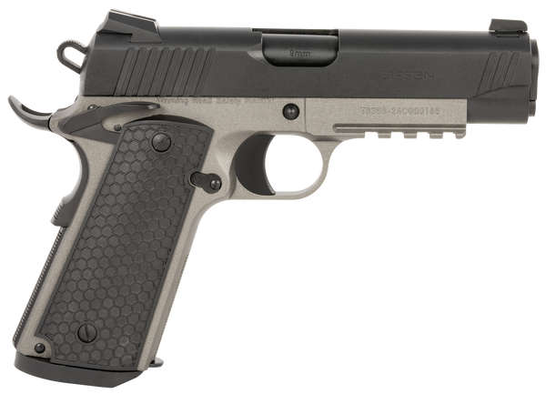 EAA GIRSAN 392077 MC1911 C Untouchable Compact Frame 9mm Luger 9+1 4.40" Black Steel Barrel, Black Serrated Steel Slide, Stainless Steel Frame w/Beavertail & Picatinny Rail, Black Polymer Grip