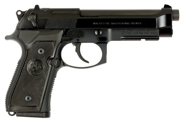 Beretta USA JS92M9A1CA M9A1 *CA Compliant Full Size Frame 9mm Luger 10+1, 4.90" Black Steel Barrel, Black Bruniton Serrated Steel Slide, Black Aluminum Frame w/Picatinny Rail