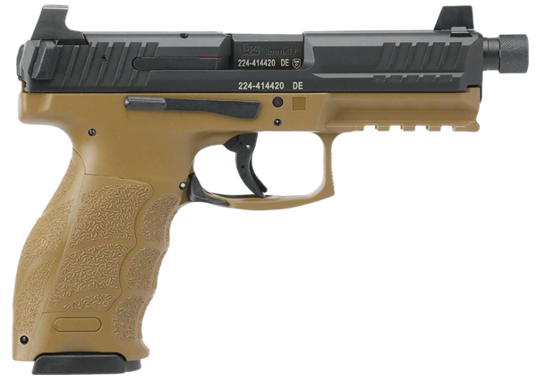 HK 81000776 VP9 Tactical 9mm Luger 17+1 4.70" Black Steel Threaded Barrel, Black Serrated Steel Slide, Flat Dark Earth Polymer Frame w/Picatinny Rail,  Ambidextrous