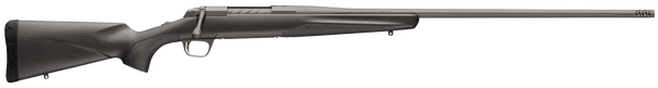 Browning 035459294 X-Bolt Pro Tungsten 6.5 PRC 3+1 24" Fluted & Lapped Barrel With Muzzle Brake, Spiral Fluted Bolt, Tungsten Gray Cerakote, Textured Grip Paneled Carbon Fiber Stock