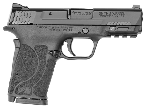 Smith & Wesson 12437 M&P Shield EZ M2.0 Micro-Compact Frame 9mm Luger 8+1, 3.67" Black Armornite Steel Barrel & Serrated Slide, Matte Black Polymer Frame w/Picatinny Rail, Grip Safety