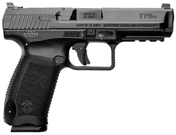 Canik HG4865N TP9 SF Full Size 9mm Luger 18+1 4.46" Black Nitride Match Grade Barrel, Black Cerakote Serrated Steel Slide & Polymer Frame w/Picatinny Rail, Black Interchangeable Backstrap Grip