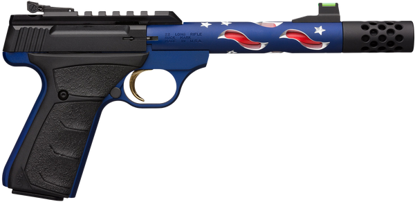 Browning 051572490 Buck Mark Plus SR 22 LR 5.87" Vision MB 10+1 Blue Anodized Matte Black Aluminum Slide Black Ultragrip FX Grip (Americana Themed)