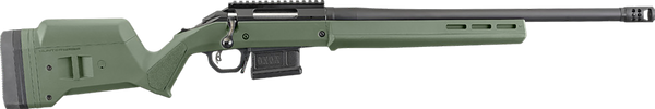 Ruger 26935 American Hunter 308 Win 5+1 20" Matte Black Threaded Barrel, Matte Black Steel Receiver w/Picatinny Rail Receiver, Olive Green Magpul Adjustable Hunter Synthetic Stock, Right Hand