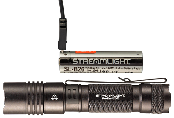 Streamlight 88082 ProTac 2L-X USB Flashlight  Black Anodized  40/500 Lumens   White LED