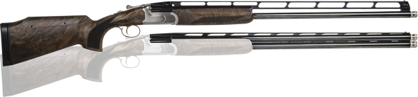 CZ-USA 06582 All American Trap Combo 12 Gauge 3" 2rd 32" Gloss Blued Barrel, Brushed Stainless Metal Finish, Turkish Walnut Stock with Monte Carlo Adjustable Comb