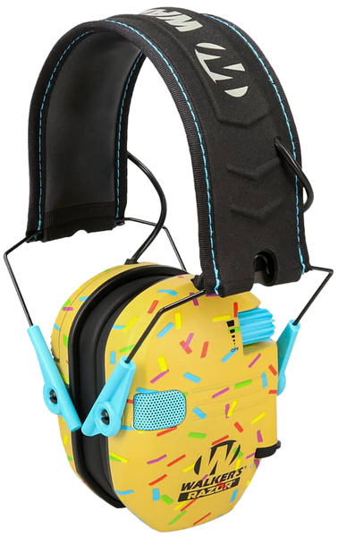 Walker's GWPRSEMSPRNKB Razor Slim Electronic Muff 23 dB Over the Head Sprinkles