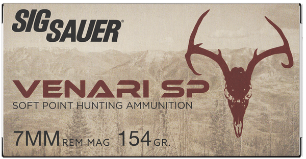 Sig Sauer V7MMSP15420 Venari  7mmRemMag 154gr Soft Point 20 Per Box/10 Case