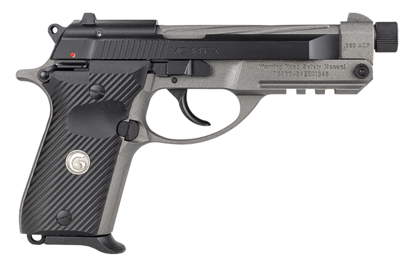 Girsan 390890 MC 14TX  380 ACP 13+1 4.90" Tungsten Cerakote Spiral Fluted Threaded Tip-Up Barrel, Matte Black Serrated Steel Slide, Tungsten Cerakote Aluminum Frame w/Picatinny Rail, Black G10 Grip