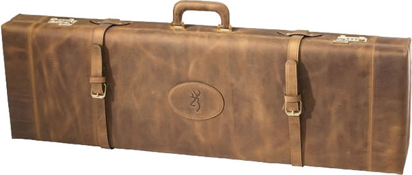 BROWNING LUGGAGE CASE O/U TO 34" BBL DISTRESSED LEATHR BRN<