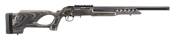 Ruger 8360 American Rimfire Target Full Size 22 LR 10+1 18" Satin Blued Threaded Bull Barrel, Drilled & Tapped Satin Blued Steel Receiver, Thumbhole Black Wood Stock, Right Hand