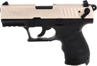 WALTHER P22Q 22LR 3.4" SATIN NICKEL/BLACK POLYMER