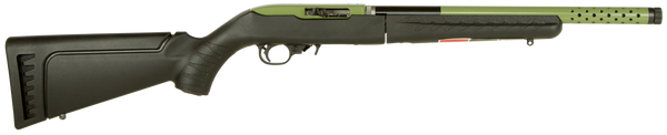 Ruger 21155 10/22 Takedown Lite Sports South Exclusive Full Size 22 LR 10+1 16.12" Green Threaded Barrel, Green Steel Receiver, Black Synthetic Ruger Modular System Stock, Right Hand