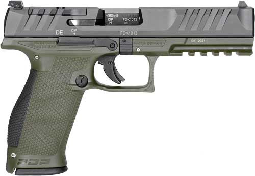 WALTHER PDP OR 9MM 5" 18-SHOT GREEN POLYMER FRAME