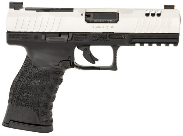 Walther Arms 5220306 WMP  Full Size Frame 22 WMR 15+1 4.50" Stainless Steel Barrel, Silver Serrated Aluminum Slide, Black Polymer Frame w/Picatinny Rail