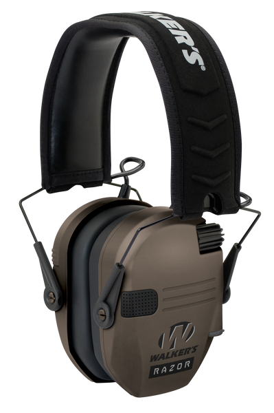 Walker's GWPRSEMFDE Razor Slim Electronic Muff 23 dB Over the Head Flat Dark Earth/Black Polymer