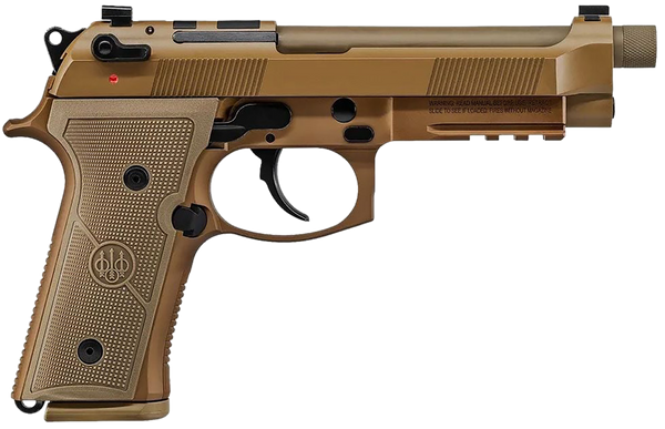 Beretta USA JS92M9A4M15 M9A4  9mm Luger 5.10" Barrel 15+1, Flat Dark Earth Cerakote Polymer Frame, Serrated Steel Optic Cut Slide, Polymer Grip & Decocker Safety