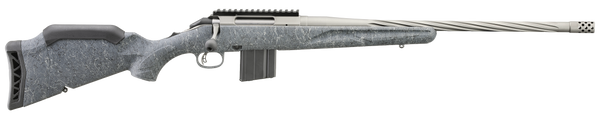 Ruger 46911 American Gen II Full Size 6.5 Grendel 10+1 20" Cobalt Cerakote Threaded Barrel, Picatinny Rail Steel Receiver, Gray Splatter Adjustable Synthetic Stock