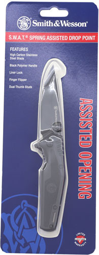 S&W KNIFE S.W.A.T SPRING ASST 3" BLACK/BLACK LINER LOCK