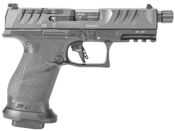 Walther Arms 2844176 PDP Pro SD Compact Frame 9mm Luger 18+1 4.60" Black Threaded Barrel, Black Optic Ready/Serrated Steel Slide, Black Polymer Frame w/Picatinny Rail, Medium Backstrap Grip