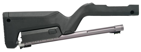 Tactical Solutions TDCGMGBBLK X-Ring Takedown Barrel and Stock Combo 22 LR 16.50" Gunmetal Gray Fluted & Threaded with Fiber Optic Sight, Black Magpul Backpacker Stock Fits Ruger 10/22 Takedown