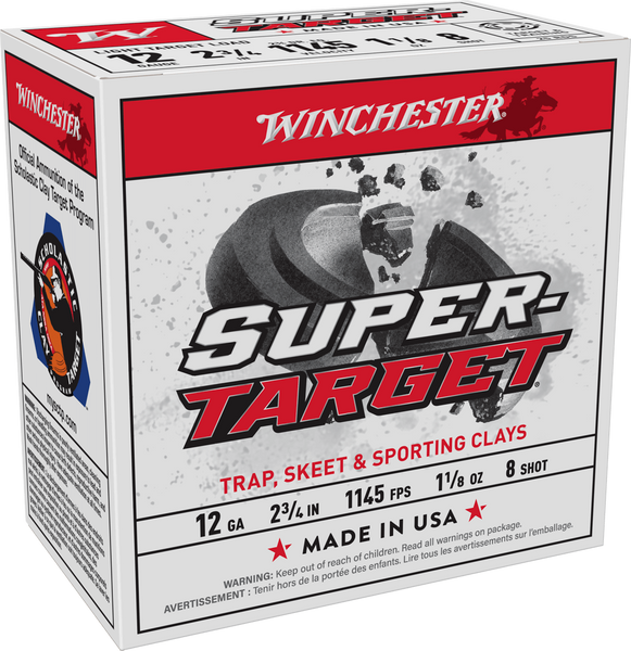 Winchester Ammo TRGT128 Super-Target Light Target 12Gauge 2.75" 1 1/8oz 8Shot 25 Per Box/10 Case