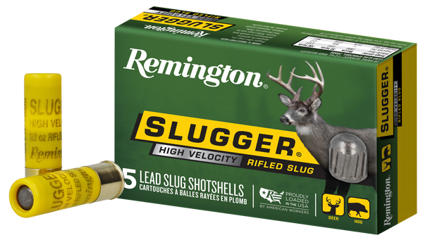 Remington Ammunition 28608 Slugger High Velocity 20 Gauge 2.75" 1/2 oz Rifled Slug Shot 5 Per Box/ 50 Cs