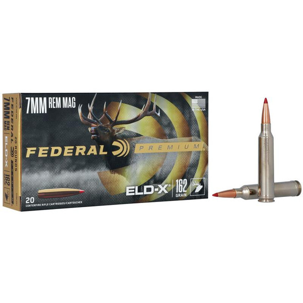 Federal Premium ELD-X Rifle Ammunition 7mm Rem Mag 162gr PT 2940 fps 20/ct
